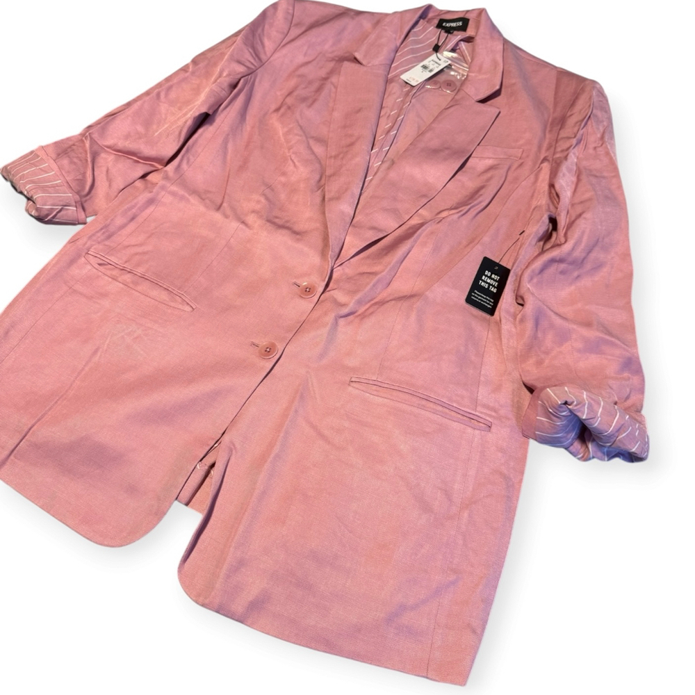 Express Pink Longline Boyfriend Blazer Size XL NWT